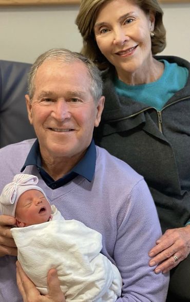 George and Laura Bush proudly welcome their blessing, a grandson, who was lovingly named after his great-grandfathers.