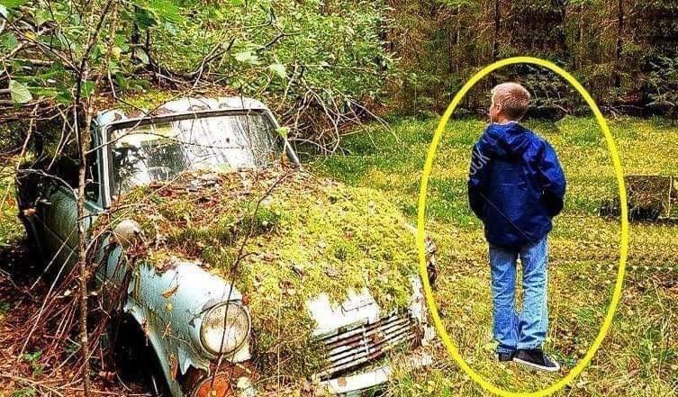 Little Boy Finds An Old Abandoned Car In The Forest, What He Finds Inside Of It Makes Him Shocked.