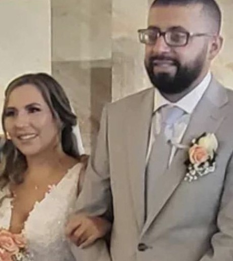 Newlyweds killed days after wedding when semi-truck overturns and drops massive pipes on the highway.