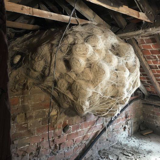 Man Thinks He Found “Hornets” Nest In Attic – Turns Pale When He Realizes What’s Inside.