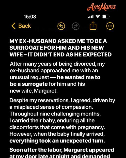 My Ex-Husband Asked Me to Be a Surrogate for Him and His New Wife – It Ended Not as He Expected.