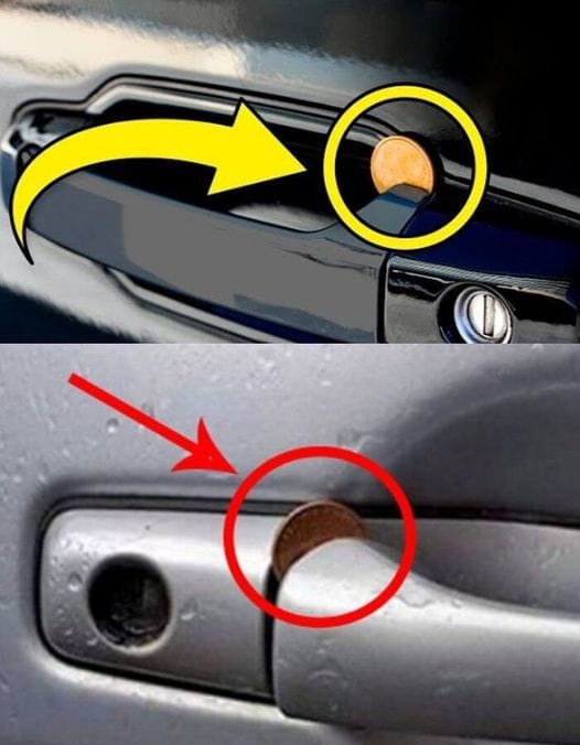 Here’s what it means if you spot a penny lodged in your car door handle.