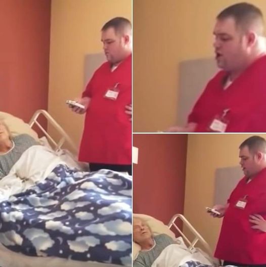 Male nurse has absolutely no clue that he’s on camera as he decided to grant his old patient’s final ever wish.