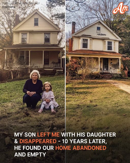 My son disappeared after marrying a new woman, leaving me to care for his daughter. For a decade, he neglected us, vanishing without a trace. After years, he returned, unaware our home was abandoned, a symbol of the family he had left behind.