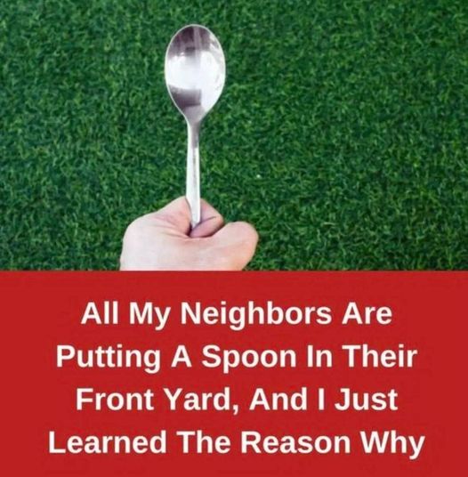 All My Neighbors Are Putting A Spoon In Their Front Yard, And I Just Learned The Reason Why: Check the comments…👇👇👇