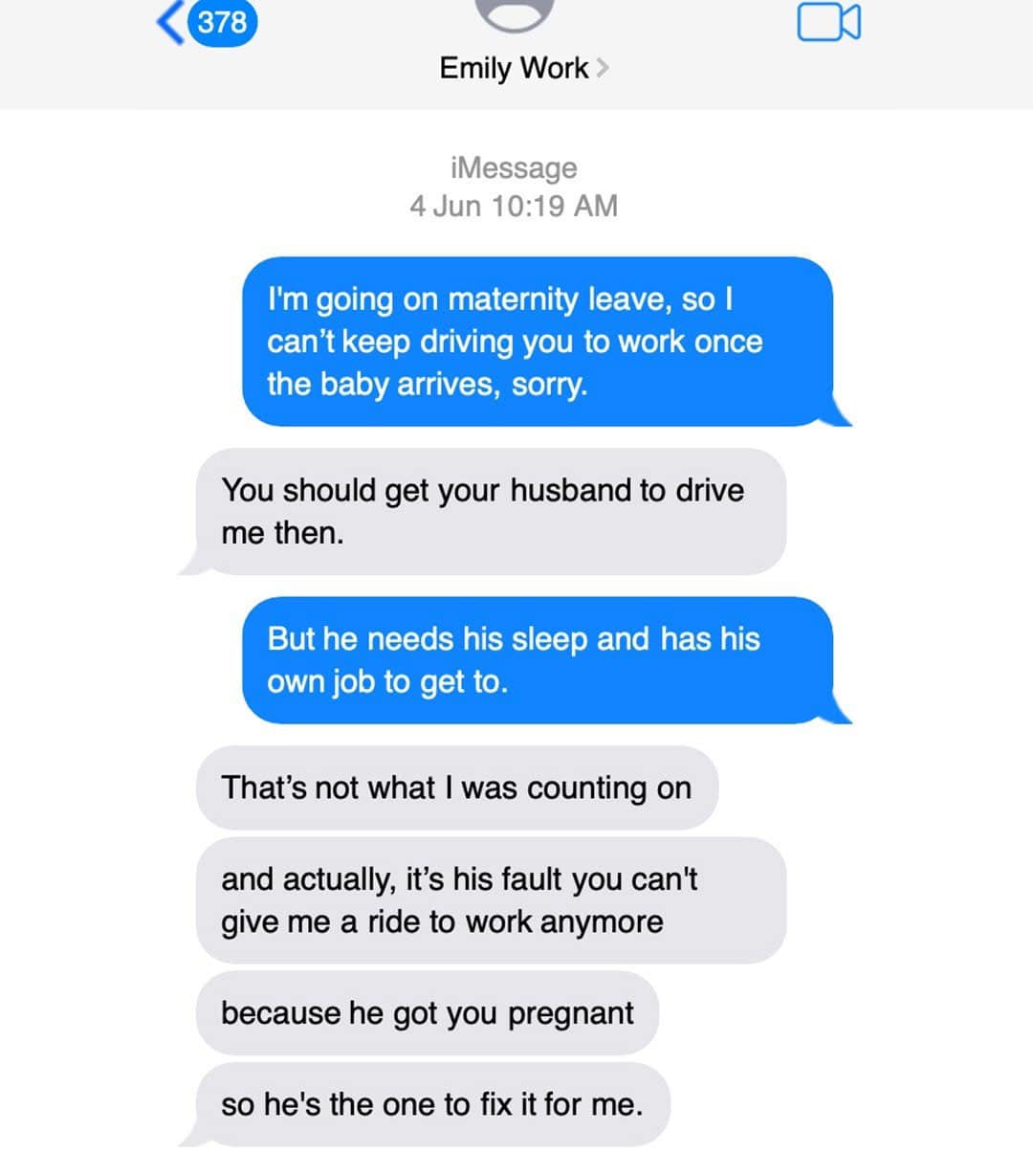 My Coworker Wants My Husband to Drive Her to Work While I’m on Maternity Leave — That’s Not Even the Craziest Part… Full conversation in the first comment👇