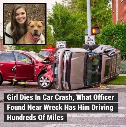 A police officer in Alabama was the first to arrive on the scene of a deadly car crash. Of the two passengers, one young girl was pronounced dead at the scene. However, what the officer found near the wreck was absolutely devastating and left him with no choice other than to retrieve it.,, Check the comments👇👇👇