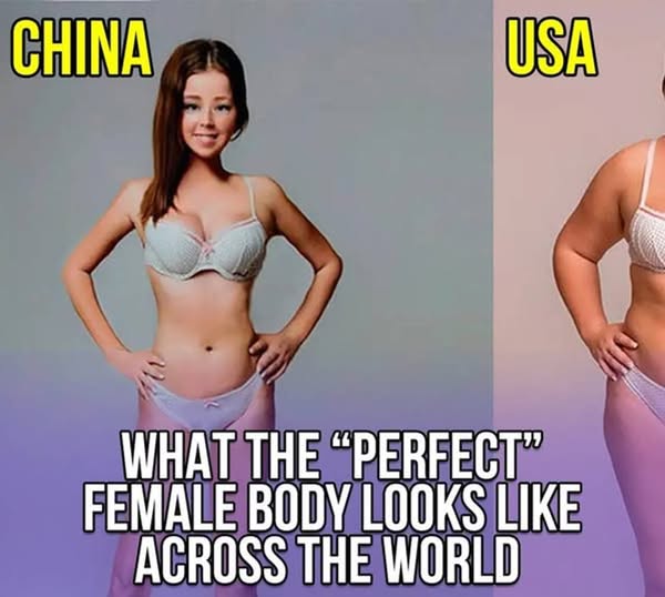 A photo was altered to represent the ideal female body standard across the world. The results are astonishing. 😲 Check below 👇