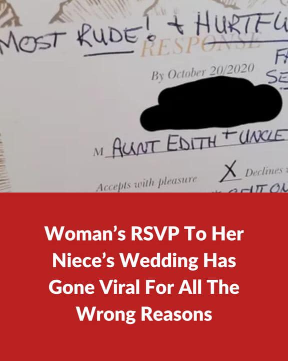 Woman’s RSVP To Her Niece’s Wedding Has Gone Viral For All The Wrong Reasons: Check the comments 👇