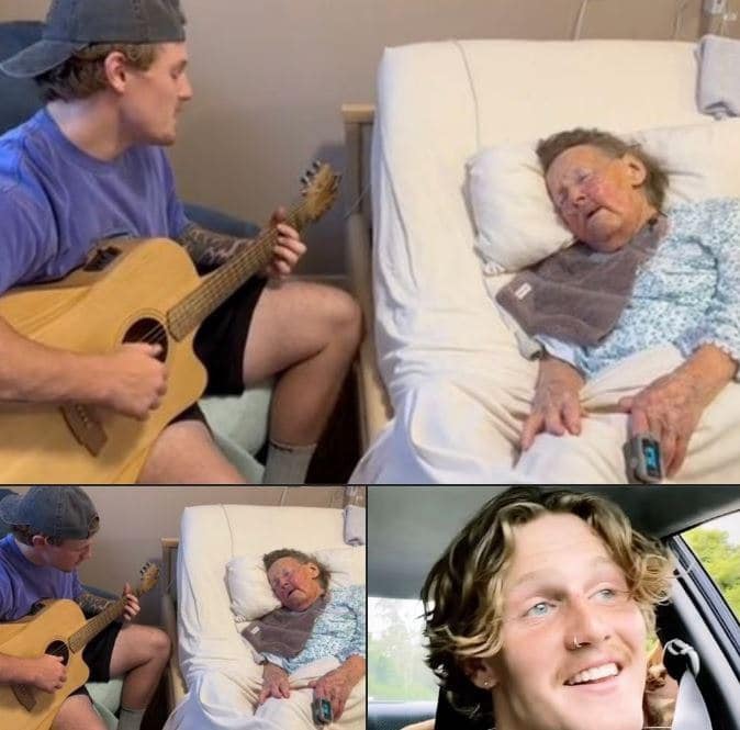 His great-grandmother’s last wish was to hear him sing her to sleep. The song he chose brought everyone to tears😭 Check comments for video👇